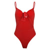 Spaghetti Strap Backless Padded Cut Out Tied Women Swimsuit