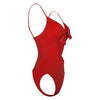 Spaghetti Strap Backless Padded Cut Out Tied Women Swimsuit