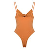 Spaghetti Strap Backless Padded Cut Out Tied Women Swimsuit