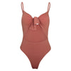Spaghetti Strap Backless Padded Cut Out Tied Women Swimsuit