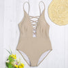 Spaghetti Strap Hollow Out Pad Backless Women Swimsuit