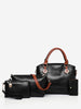 4 Pieces Minimalist Contrasting Color Tote Bag Set