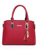 3 Pieces PU Leather Chic Metallic Pendant Tote Bag Set