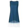 Round Collar Sleeveless Spliced Lace Women Dress