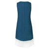 Round Collar Sleeveless Spliced Lace Women Dress