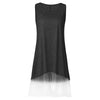 Round Collar Sleeveless Spliced Lace Women Dress