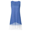 Round Collar Sleeveless Spliced Lace Women Dress