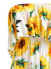 Sunflower Print Strapless Asymmetric Bohemian Dress