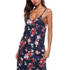 V Neck Spaghetti Straps Floral Print Women Dress