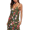 V Neck Spaghetti Straps Floral Print Women Dress