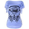 Braided Shredding Skull Print T-shirt
