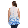 V Neck Sleeveless Print Plus Size Loose Chiffon Women Blouse