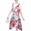 Round Collar Short Sleeve Pattern Women Two-piece Set