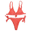 Spaghetti Strap Padded Polka Dot Low Waist Women Bikini Set