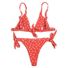 Spaghetti Strap Padded Polka Dot Low Waist Women Bikini Set