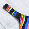 Scoop Neck Backless Padded Colorful Stripe Women Swimsuit