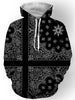 Hooded Paisley and Floral Printed Long Sleeve Hoodie