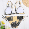 Spaghetti Strap Padded Tree Print Low Waist Women Bikini Set