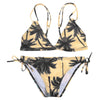 Spaghetti Strap Padded Tree Print Low Waist Women Bikini Set
