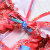 Spaghetti Strap Padded Floral Print Ruffle Low Waist Women Bikini Set