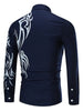 Dragon Print Stripe Panel T-shirt