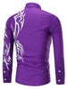 Dragon Print Stripe Panel T-shirt