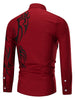 Dragon Print Stripe Panel T-shirt