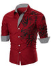 Dragon Print Stripe Panel T-shirt