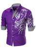 Dragon Print Stripe Panel T-shirt