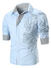 Dragon Print Stripe Panel T-shirt