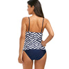 Keyhole Neck Anchor Printed Tankini Swimwear