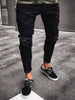 Stretchy Ripped Zipper Hem Jeans