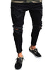 Stretchy Ripped Zipper Hem Jeans