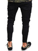 Stretchy Ripped Zipper Hem Jeans