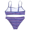 Women Sexy Strap Backless Lady Swimwear Stripe Print Bikini Set