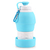 Platinum Silicone Foldable Portable Drinking Water Bottle 580ML Large Capacity