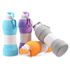 Platinum Silicone Foldable Portable Drinking Water Bottle 580ML Large Capacity
