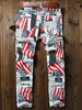 Newspaper Flag Inspired Straight Jeans