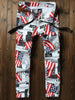 Newspaper Flag Inspired Straight Jeans