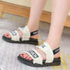 Summer Open Toe Elastic Ankle Strap Flat Sandals Women Platform Shoes