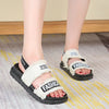 Summer Open Toe Elastic Ankle Strap Flat Sandals Women Platform Shoes