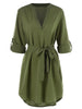 Casual Belted Knee Length Dress