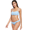 Button Ribbed Bikini Set