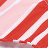 Women Sexy Stripe Print Strapless Lady Swimsuit Bikini Set