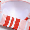Women Sexy Stripe Print Strapless Lady Swimsuit Bikini Set