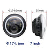 7inch Round  Beam Headlights Halo Angle Eyes For Jeep 97-15 Wrangler JK/TJ/LJ