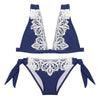 Lady Sexy Lace Backless Tied Side Low Waist Beach Bikini Set