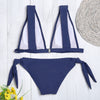 Lady Sexy Lace Backless Tied Side Low Waist Beach Bikini Set