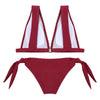 Lady Sexy Lace Backless Tied Side Low Waist Beach Bikini Set