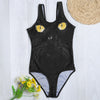 Trendy Scoop Neck Sleeveless Fashionable Cat Print Women Swimsuit
